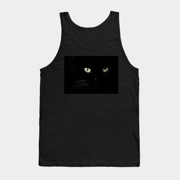 Black cat face and eyes Tank Top by EvgeniiV